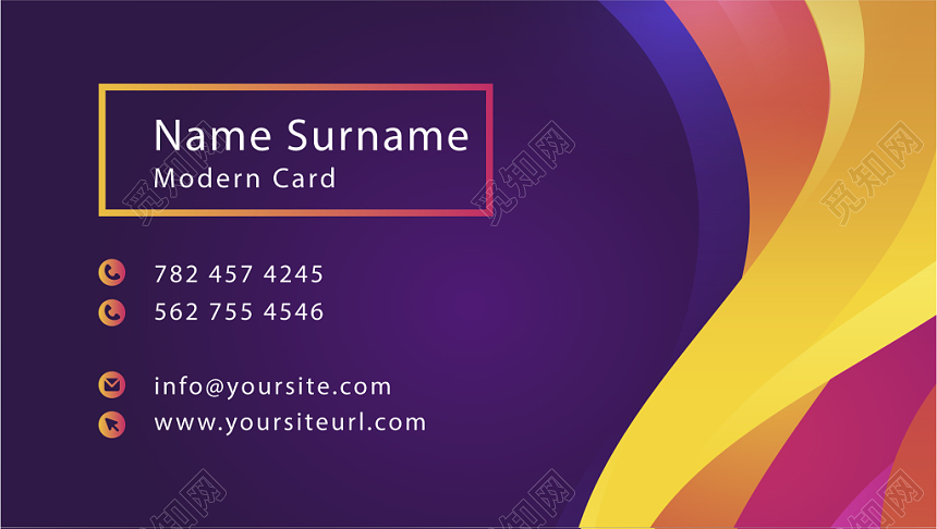 艺术炫彩商务个人国外名片