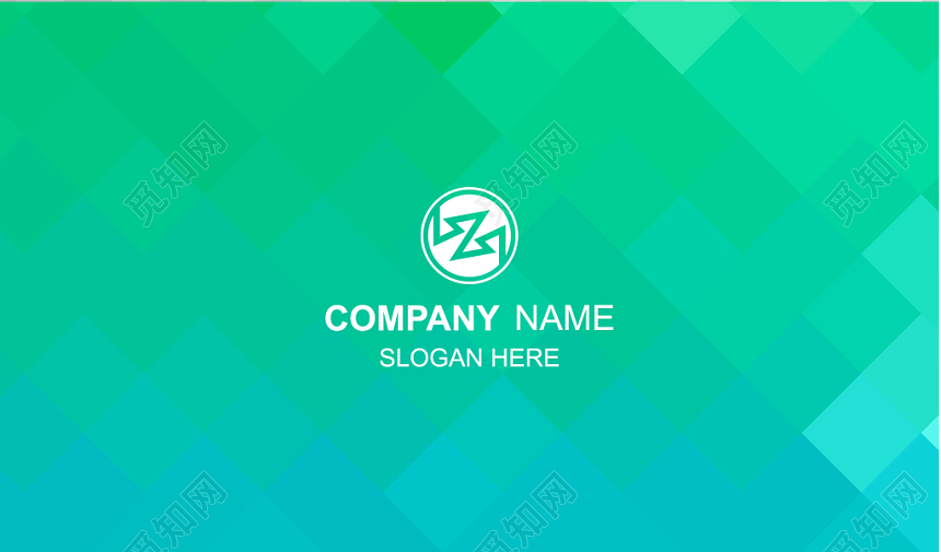 几何科技绿色商务个人渐变名片