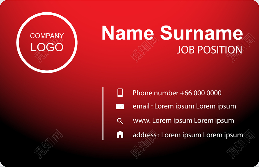 简约红色商务个人渐变名片