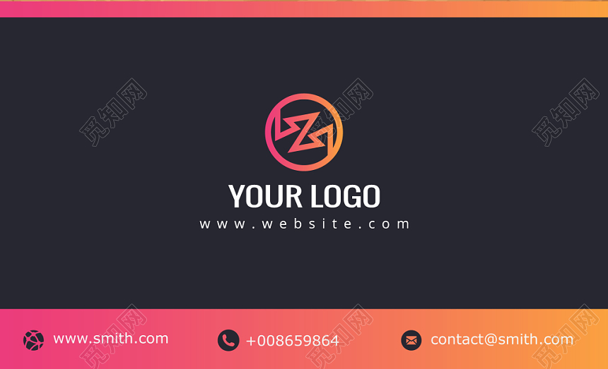 简约黑色高档商务个人渐变名片