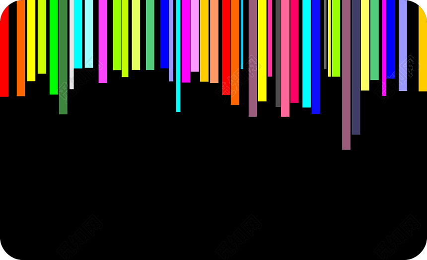 黑色背景彩色线条装饰名片背景