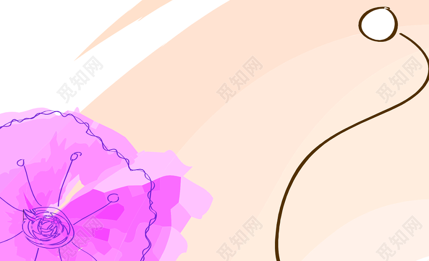 淡雅插画花枝名片背景模板