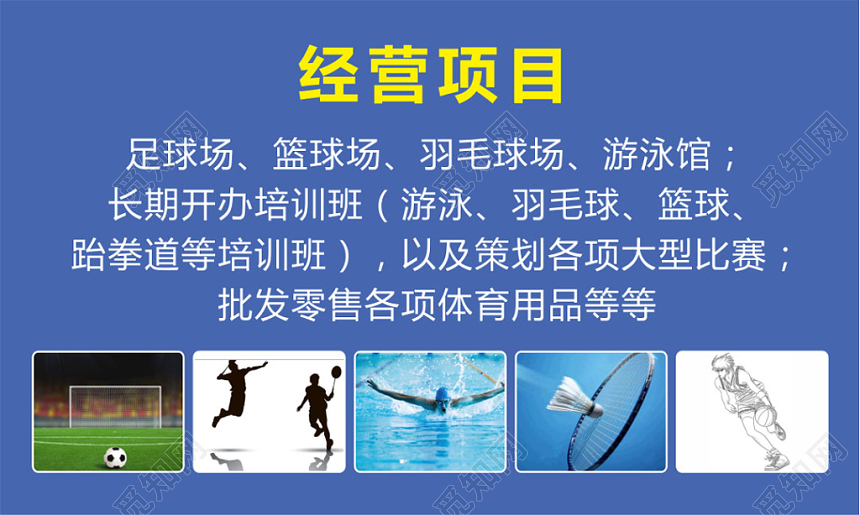 扁平化蓝色个人体育名片