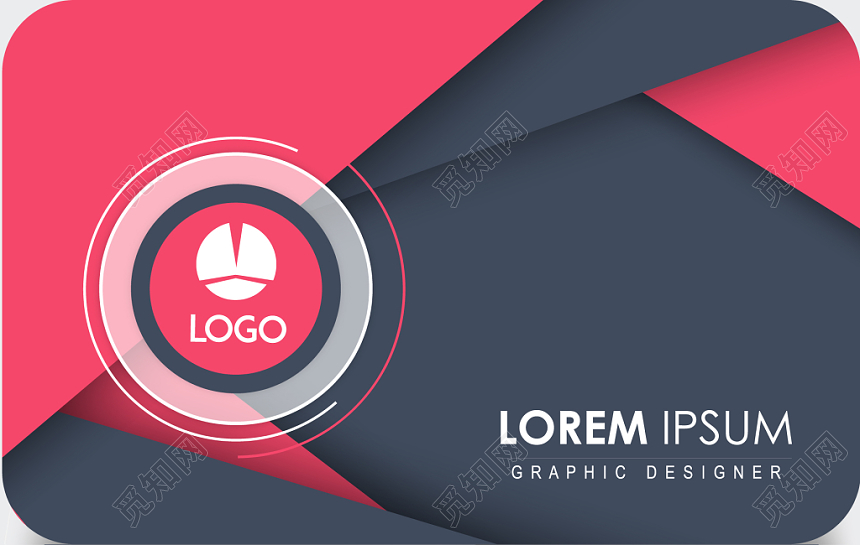 几何科技红色商务个人时尚名片