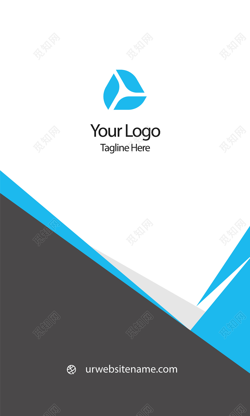 创意几何蓝色商务个人时尚名片