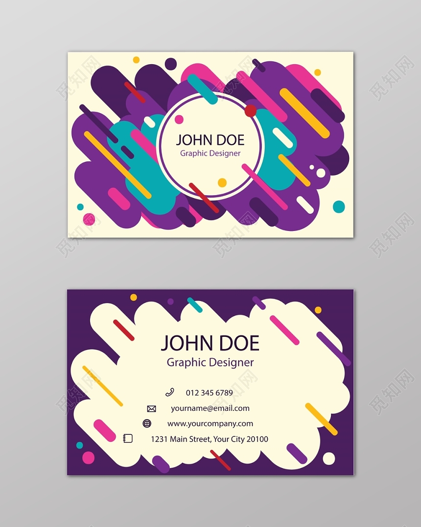 炫彩创意几何商务个人时尚名片