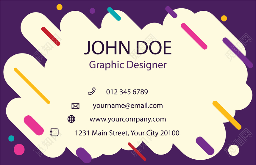 炫彩创意几何商务个人时尚名片