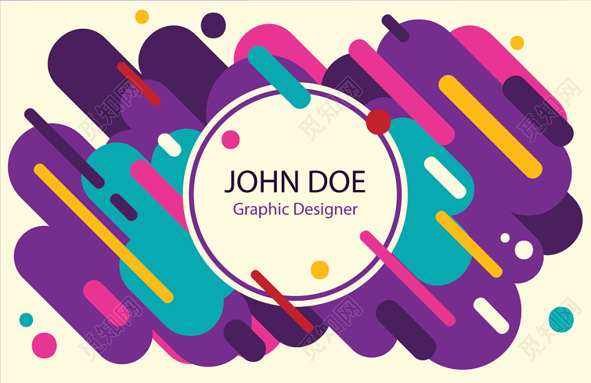 炫彩创意几何商务个人时尚名片