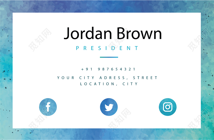 创意炫酷蓝色商务个人时尚名片