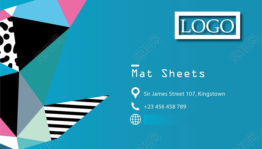 个性潮流蓝色个人商务时尚名片