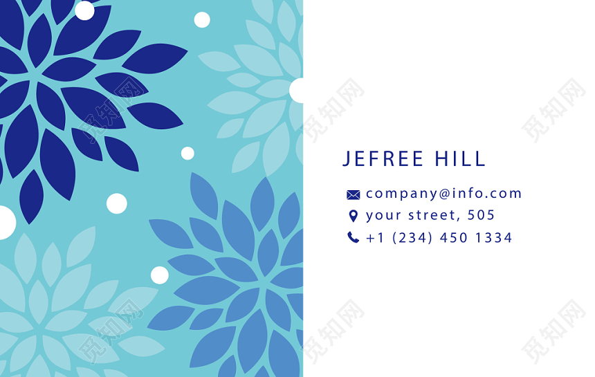 简约大气蓝色个人商务时尚名片