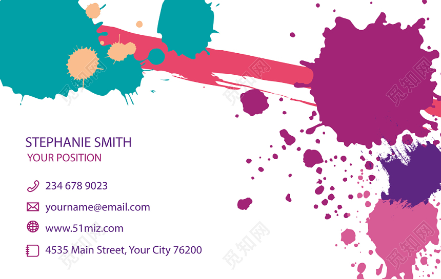 简约潮流白色个人商务时尚名片