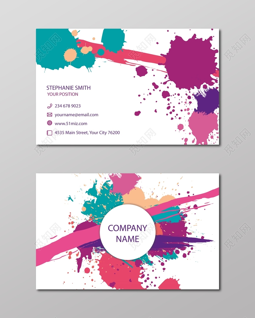 简约潮流白色个人商务时尚名片