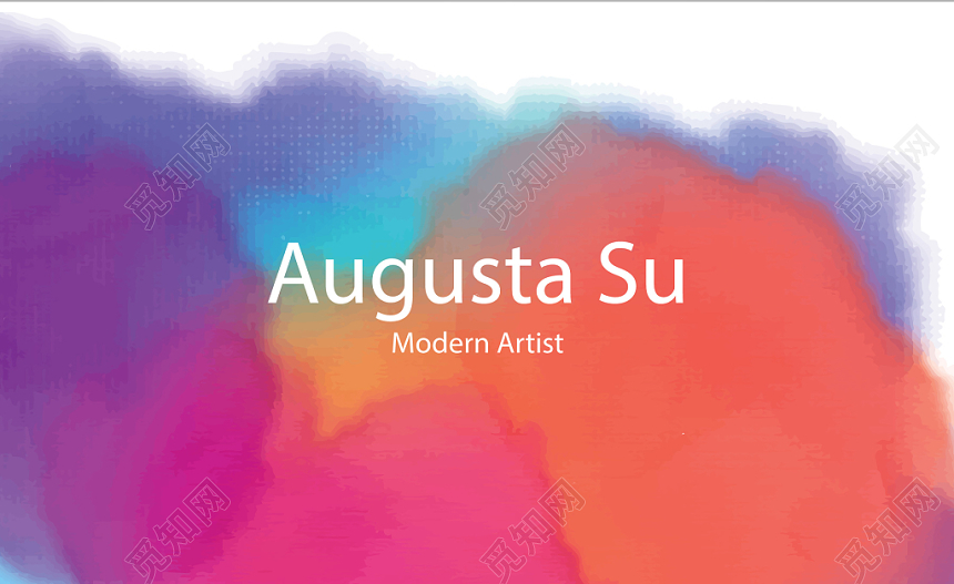 简约彩色白色个人商务时尚名片