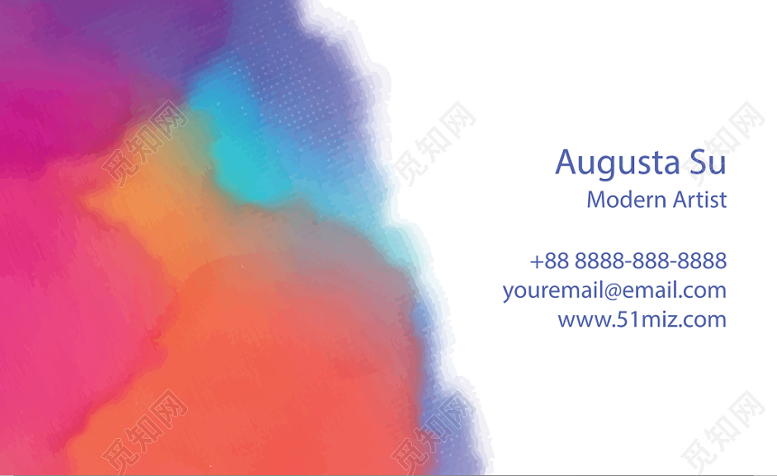 简约彩色白色个人商务时尚名片