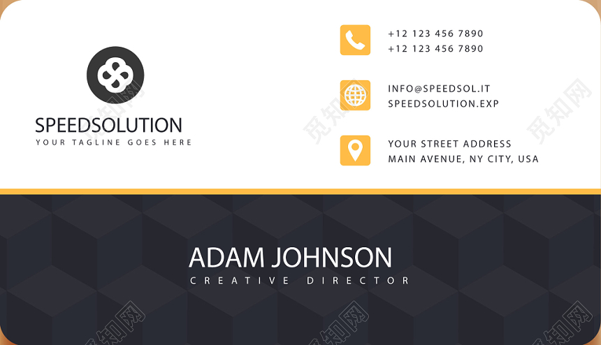 高端简约黑色个人商务彩色名片