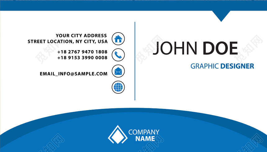 简单明了白色个人商务彩色名片