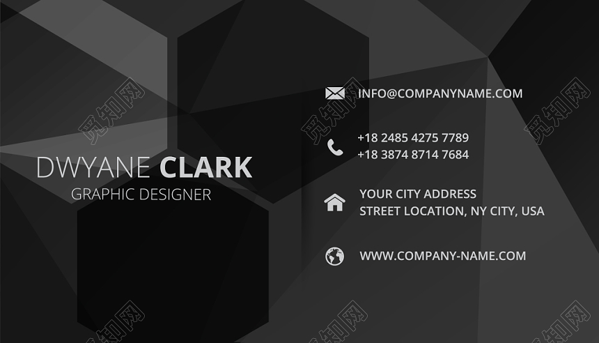 高端潮流黑色个人商务彩色名片