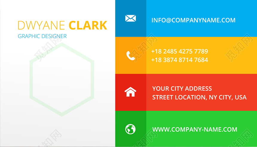 简单明了白色个人商务彩色名片