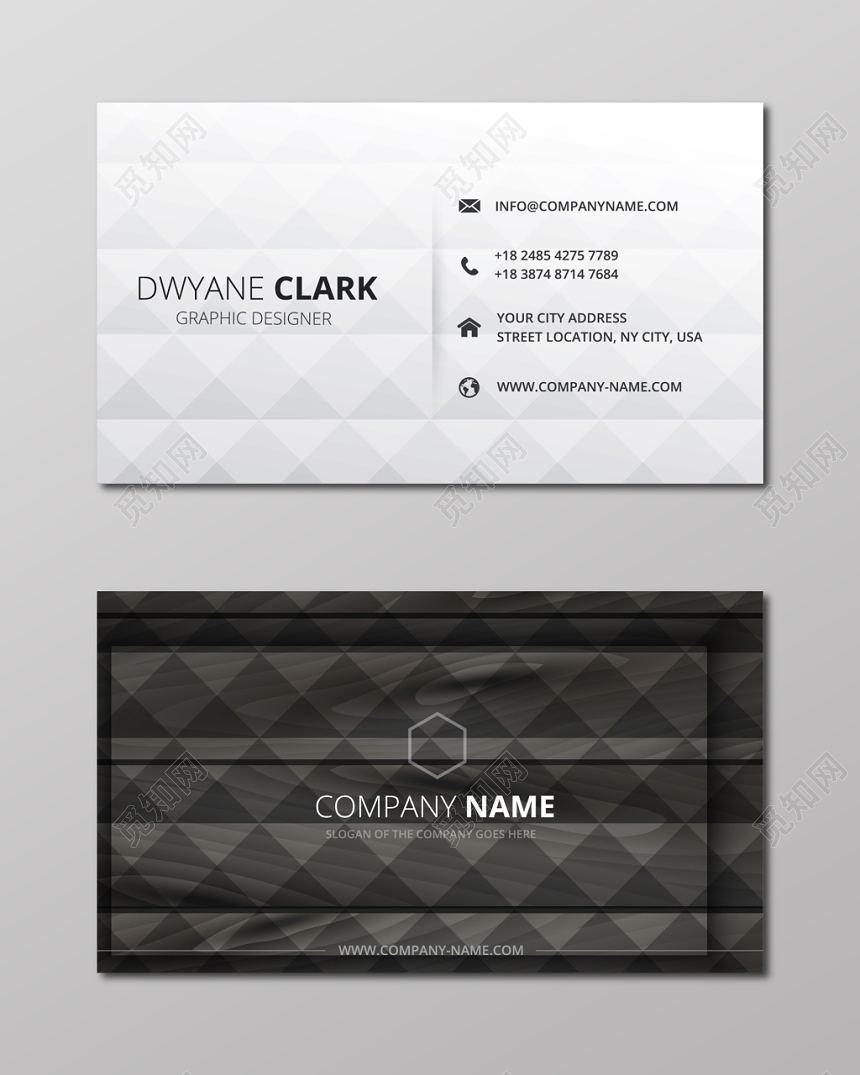 高端简约白色个人商务彩色名片