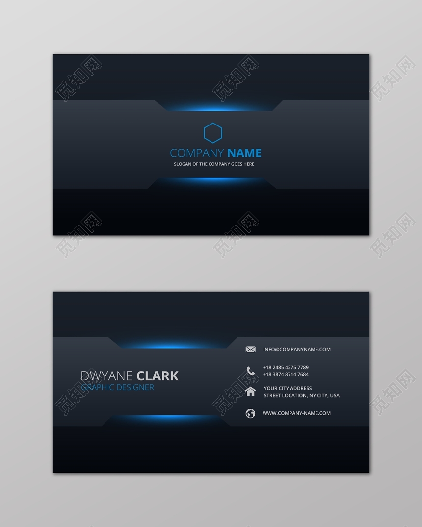 简约黑色商务个人商业名片