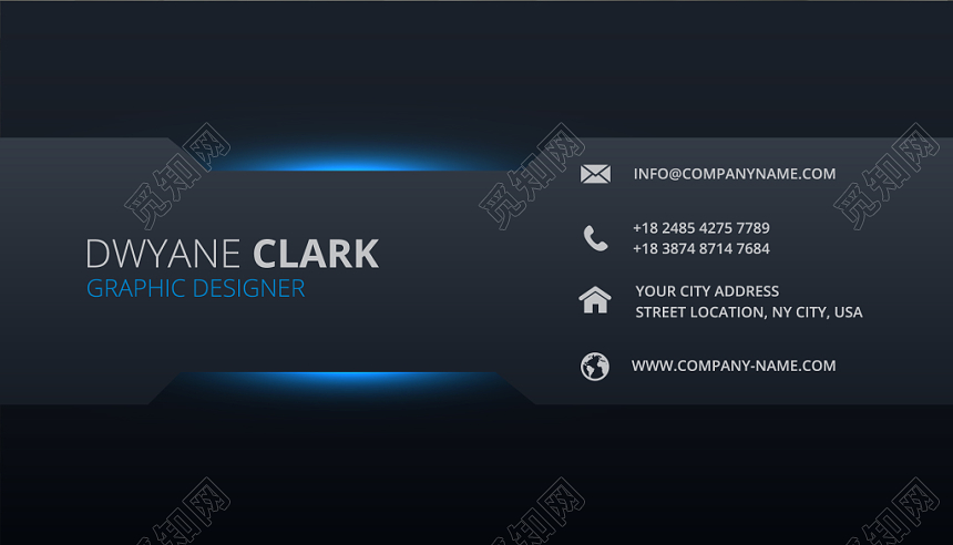 简约黑色商务个人商业名片