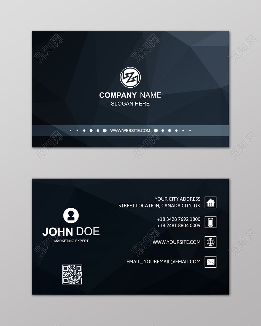 简约黑色商务个人商业名片