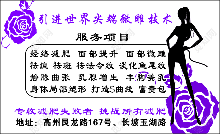 减肥名片减肥养生尖端微雕简约名片设计模板