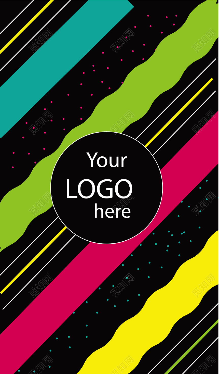 复古名片创意彩色线条名片设计模板