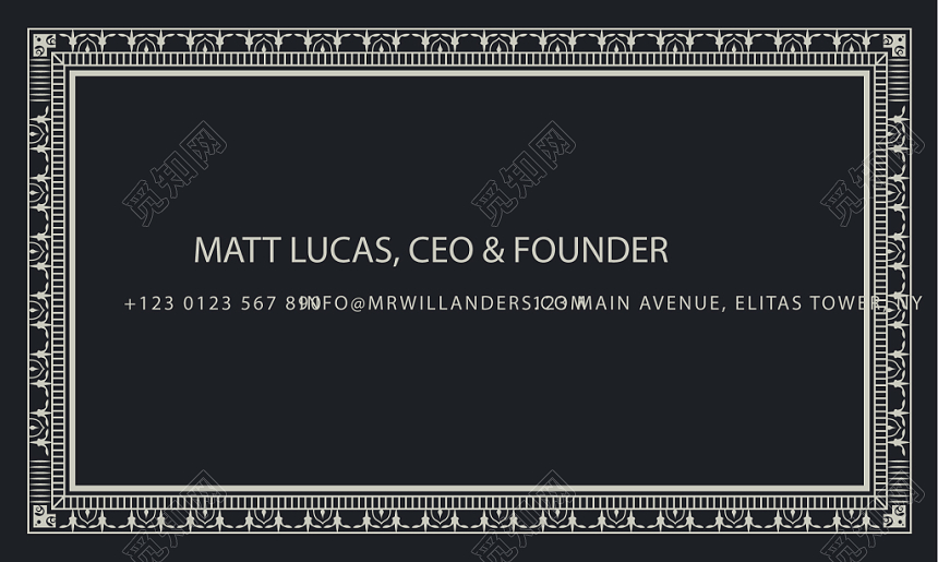 欧式名片黑色高档名片名片设计模板
