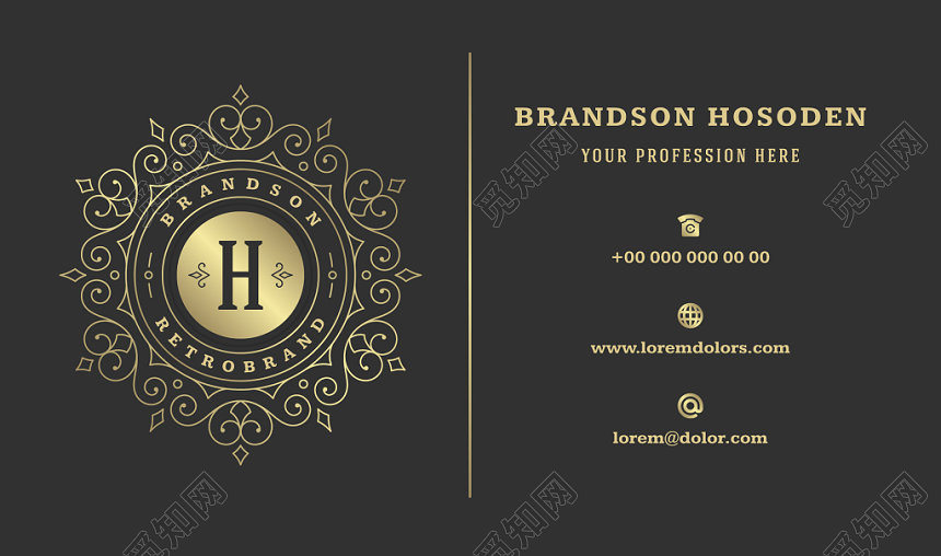 欧式名片黑色炫酷名片设计模板