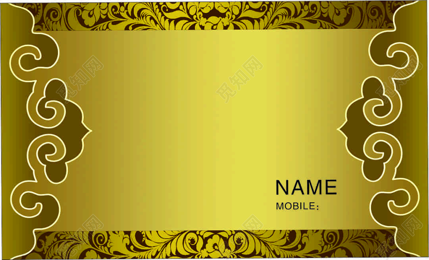 简约金色公司个人名片素材