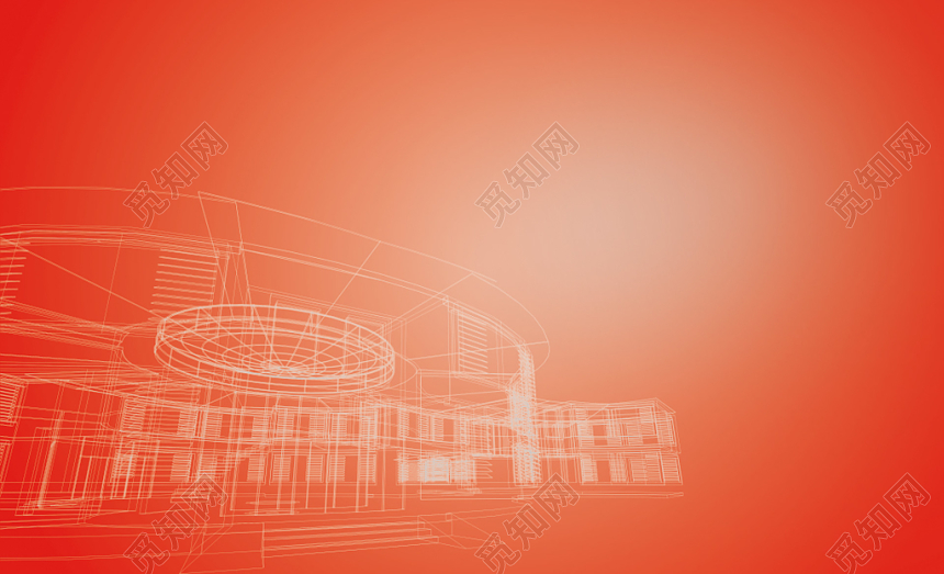 商务红色建筑名片