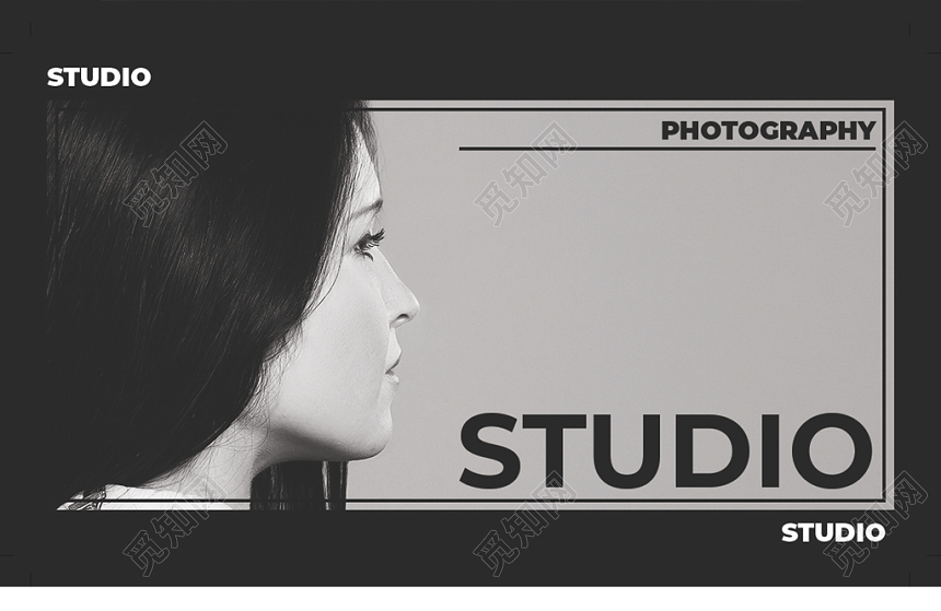 简约黑白英文摄影名片