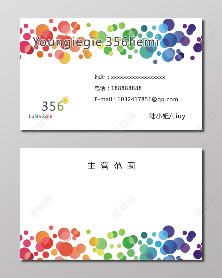 白色大气个人彩色名片