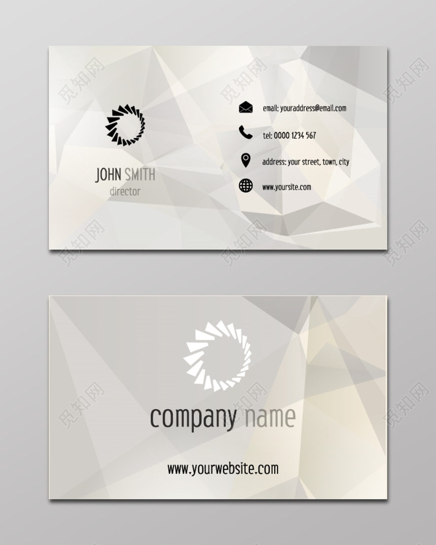 清新灰色英文个性名片