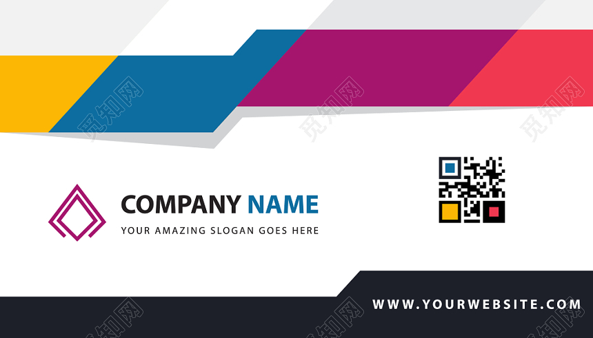 商务彩色英文个性名片