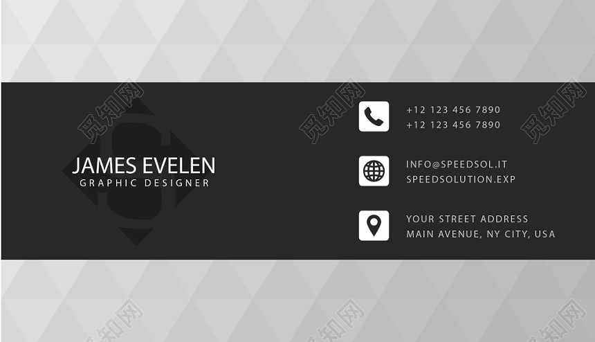 商务银色背景个性名片