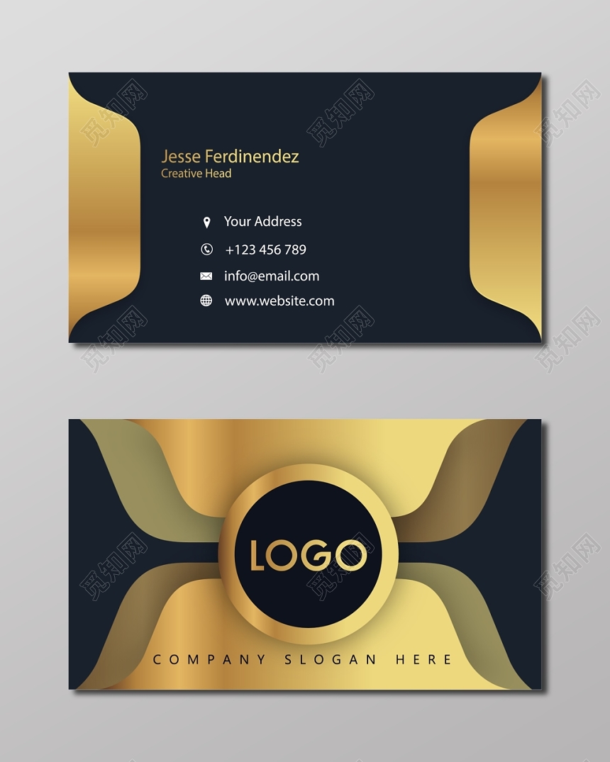 商务金色英文个性名片