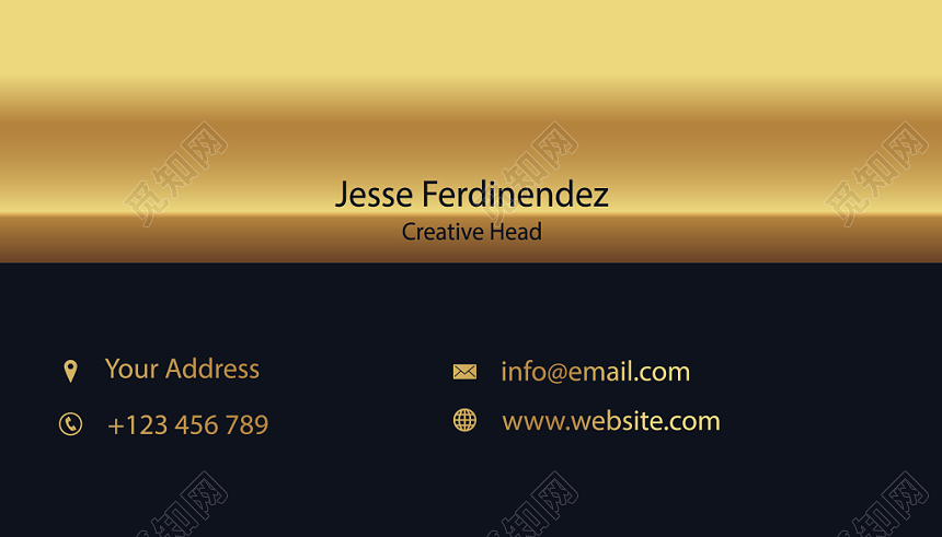 商务黑金个性名片