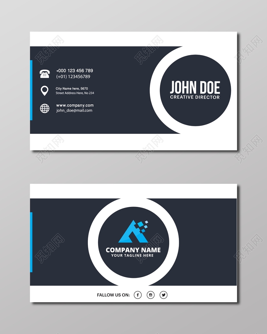 简约黑白英文个性名片