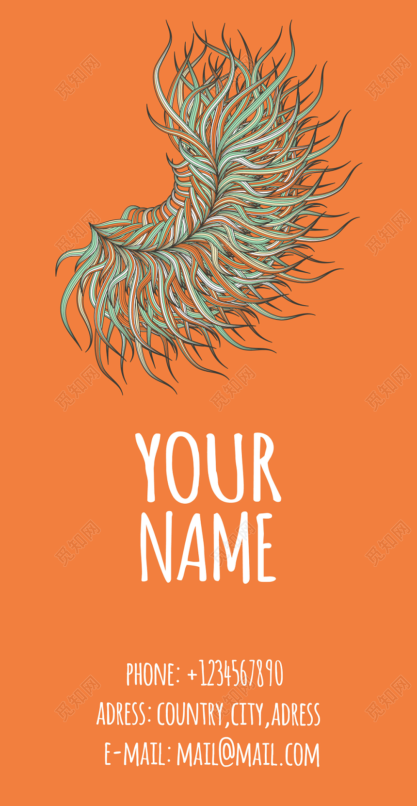 酷炫大气橘黄色商务宣传时尚名片