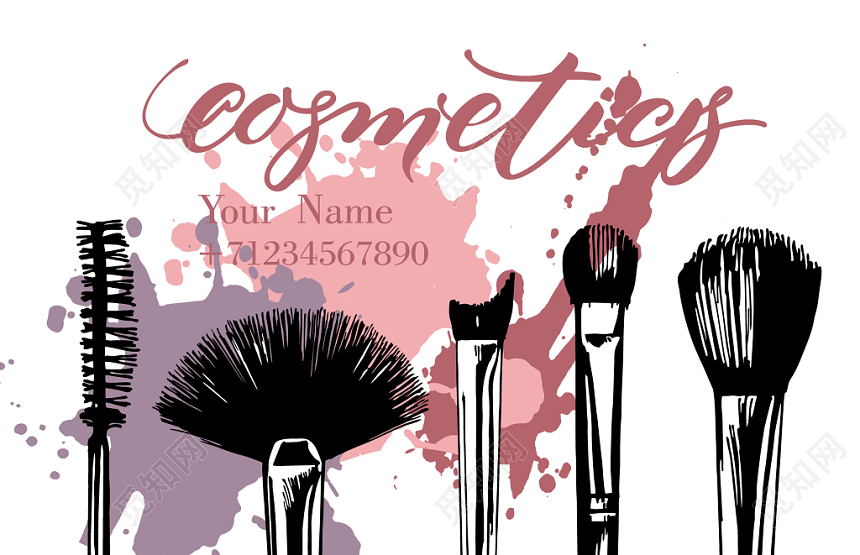 手绘创意化妆名片