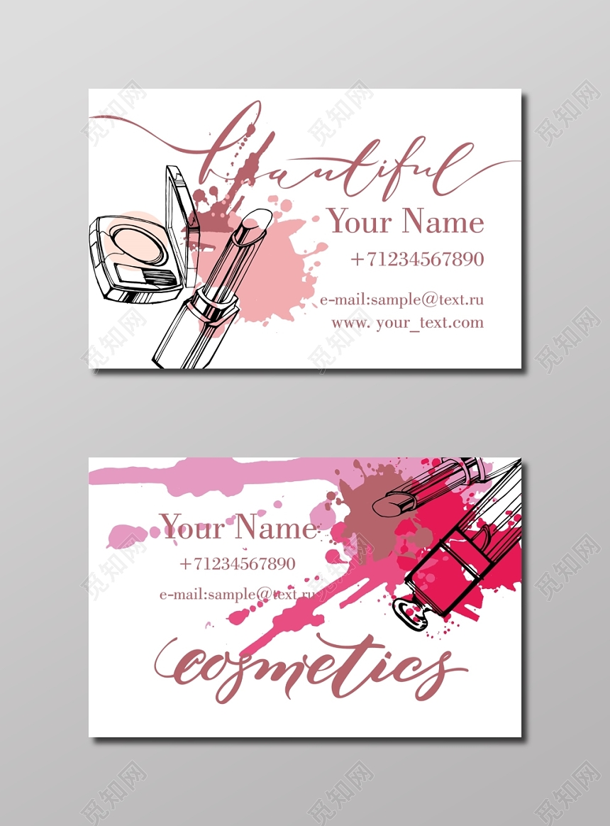 创意英文名片化妆名片