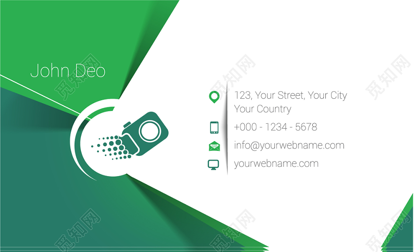 绿色简约个人名片