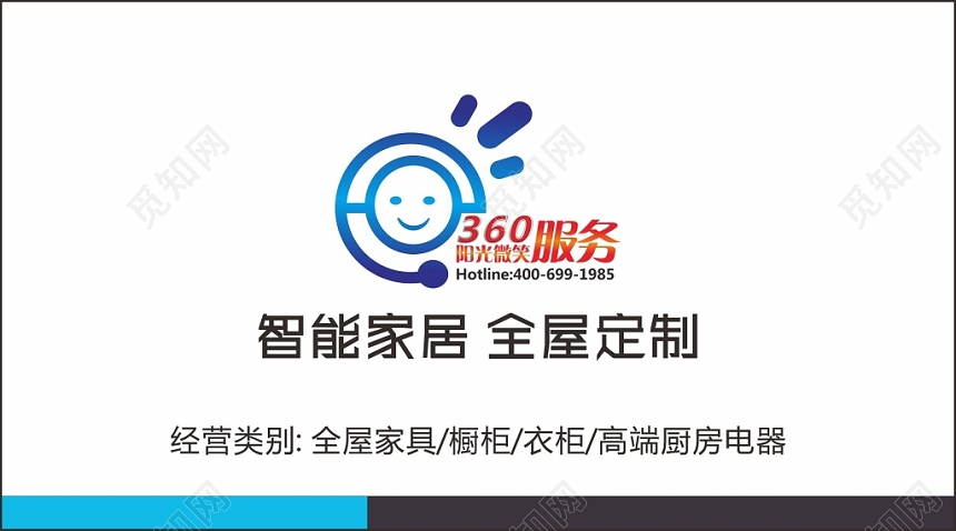 白色简约二维码全屋定制名片