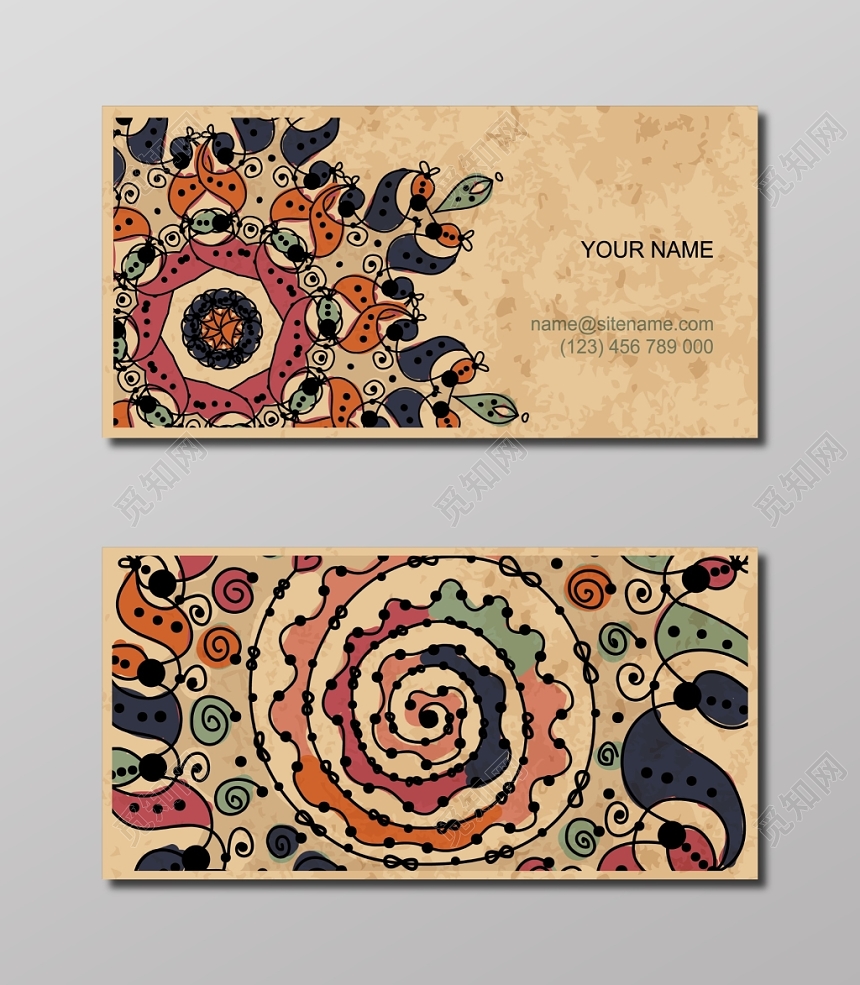 创意手绘牛皮纸名片