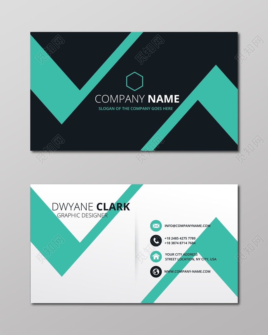 时尚名片简约科技人物介绍名片设计模板