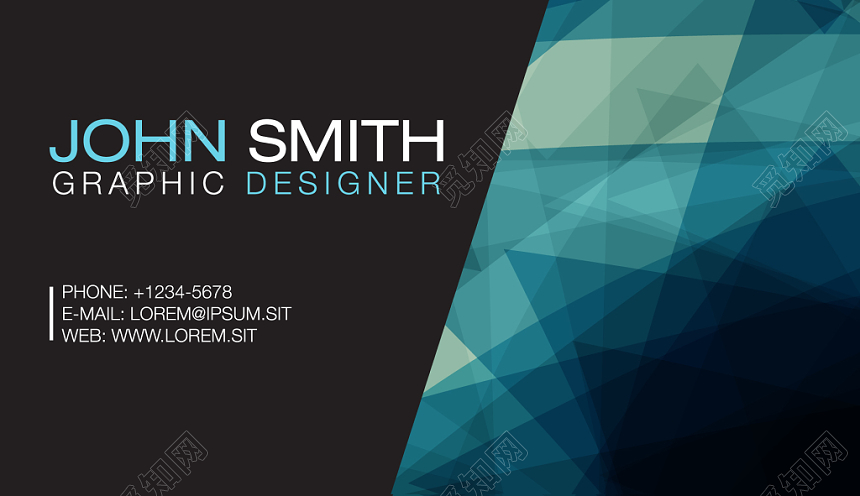 时尚名片简约炫酷英文人物介绍名片设计模板