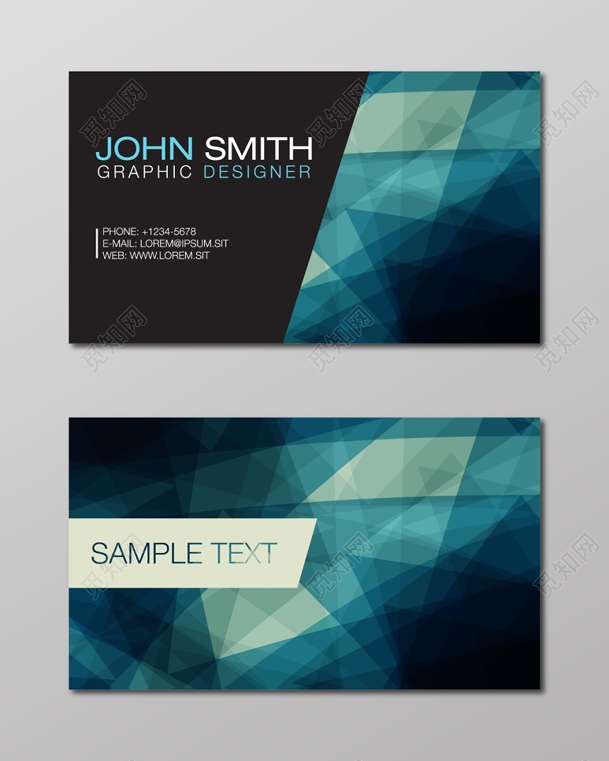 时尚名片简约炫酷英文人物介绍名片设计模板